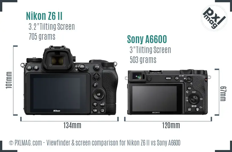 Nikon Z6 II vs Sony A6600 Screen and Viewfinder comparison