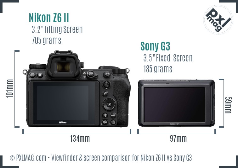 Nikon Z6 II vs Sony G3 Screen and Viewfinder comparison