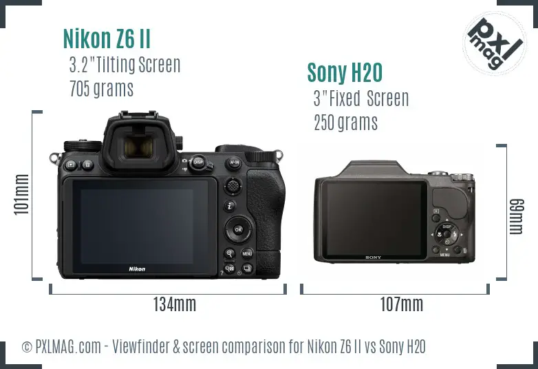 Nikon Z6 II vs Sony H20 Screen and Viewfinder comparison