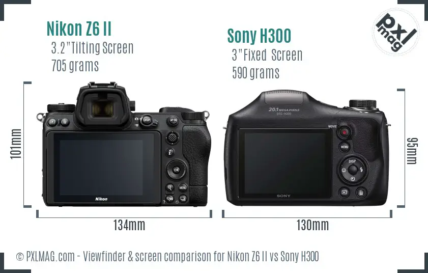 Nikon Z6 II vs Sony H300 Screen and Viewfinder comparison