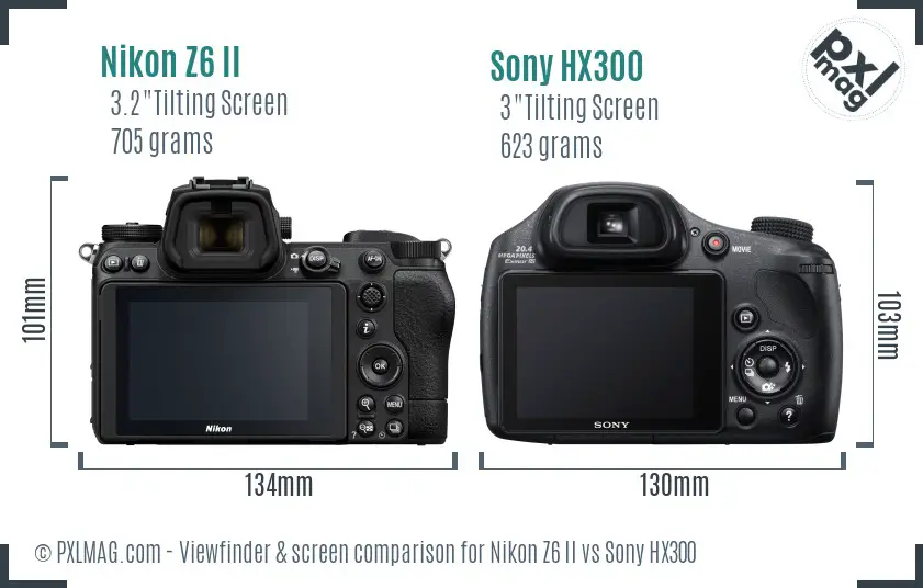 Nikon Z6 II vs Sony HX300 Screen and Viewfinder comparison