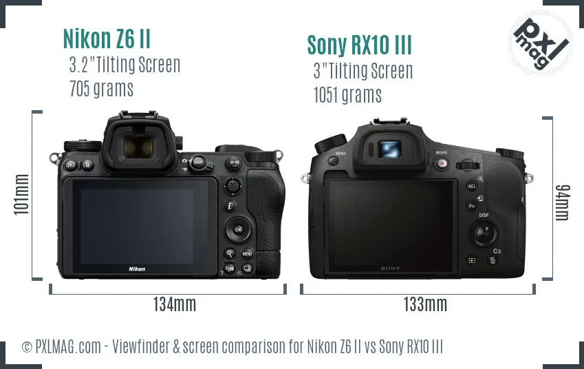 Nikon Z6 II vs Sony RX10 III Screen and Viewfinder comparison