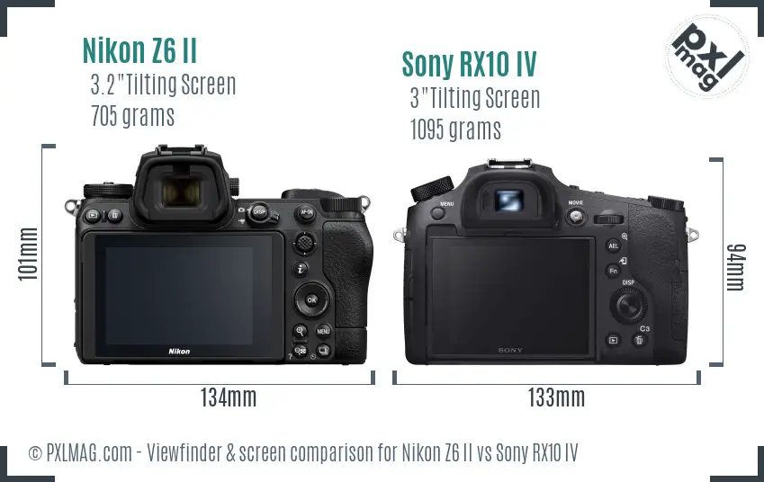 Nikon Z6 II vs Sony RX10 IV Screen and Viewfinder comparison
