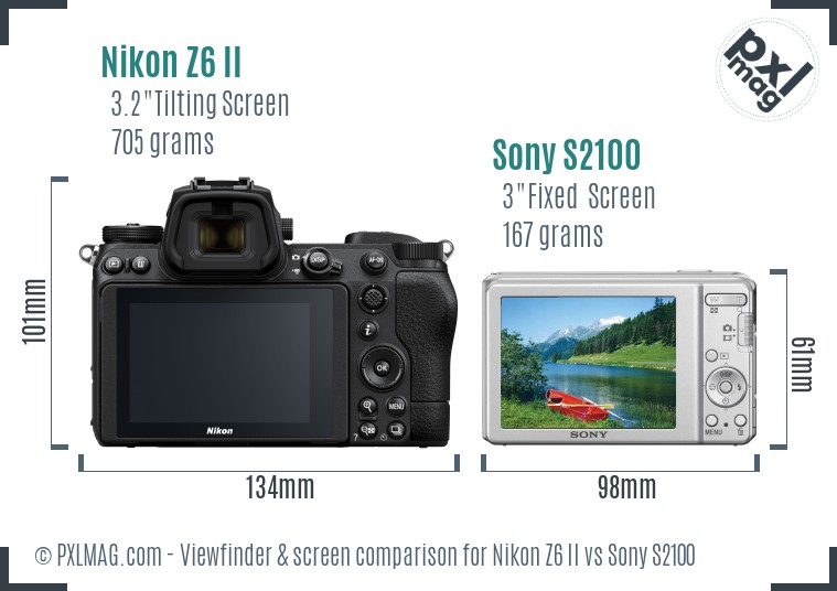 Nikon Z6 II vs Sony S2100 Screen and Viewfinder comparison