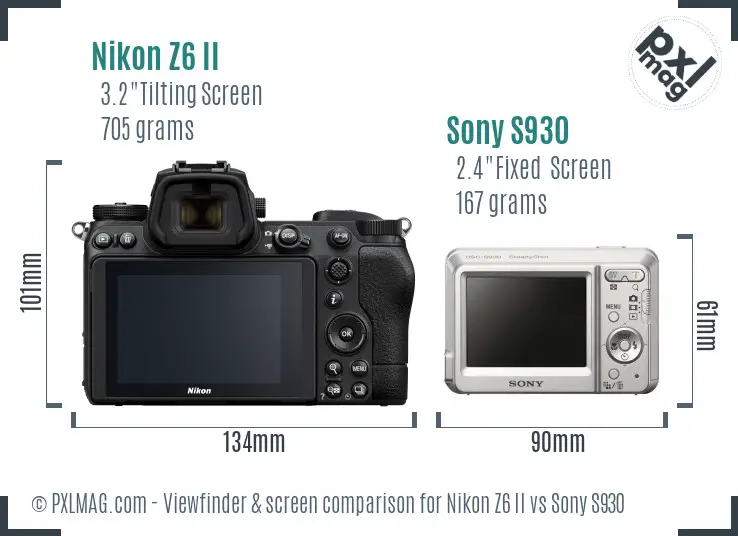 Nikon Z6 II vs Sony S930 Screen and Viewfinder comparison