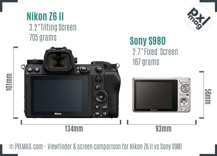 Nikon Z6 II vs Sony S980 Screen and Viewfinder comparison