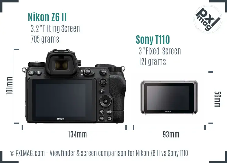 Nikon Z6 II vs Sony T110 Screen and Viewfinder comparison