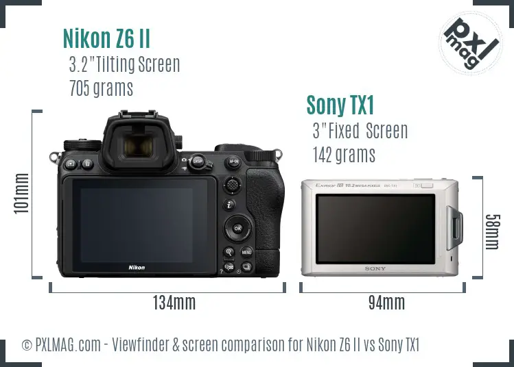 Nikon Z6 II vs Sony TX1 Screen and Viewfinder comparison
