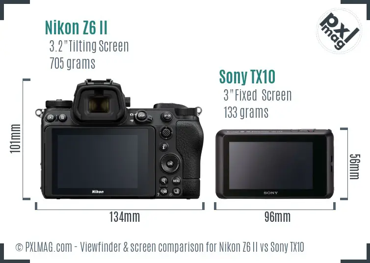 Nikon Z6 II vs Sony TX10 Screen and Viewfinder comparison