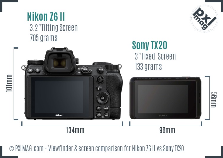Nikon Z6 II vs Sony TX20 Screen and Viewfinder comparison