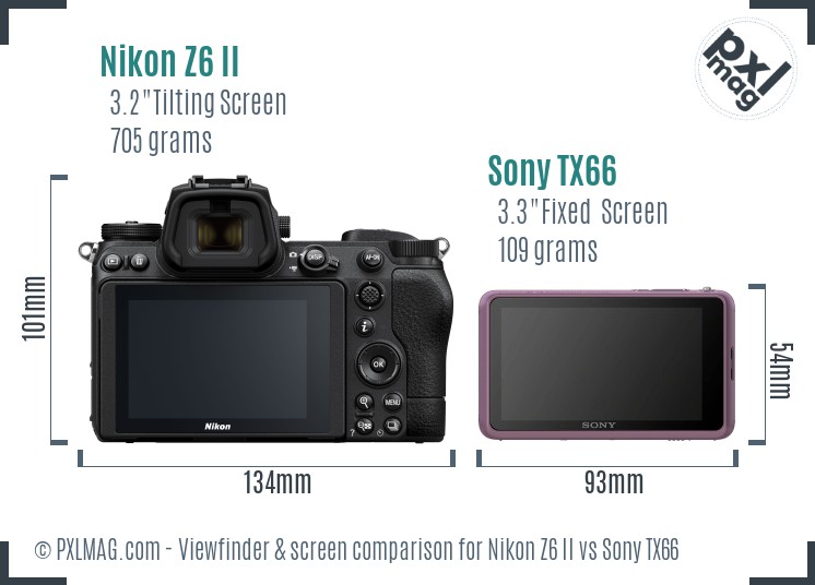 Nikon Z6 II vs Sony TX66 Screen and Viewfinder comparison