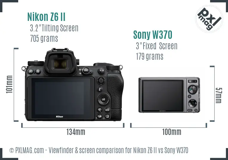 Nikon Z6 II vs Sony W370 Screen and Viewfinder comparison