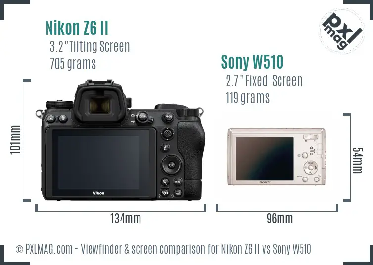 Nikon Z6 II vs Sony W510 Screen and Viewfinder comparison