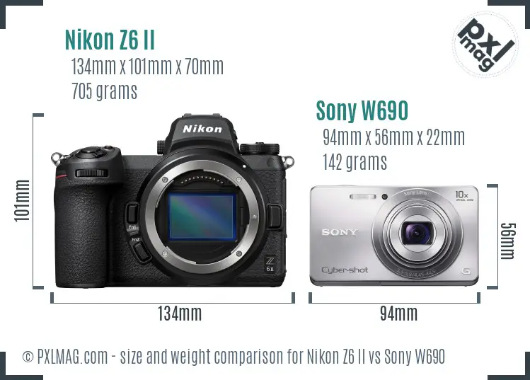 Nikon Z6 II vs Sony W690 size comparison Nikon Z6 II vs Sony W690 size comparison