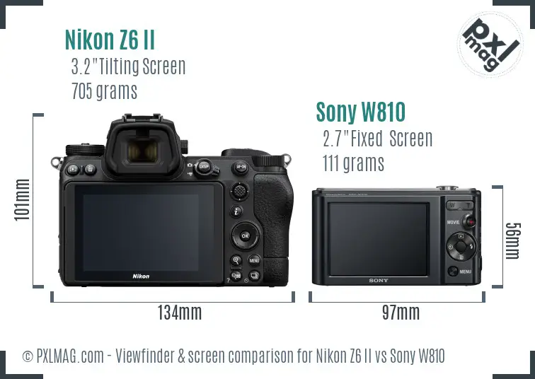 Nikon Z6 II vs Sony W810 Screen and Viewfinder comparison