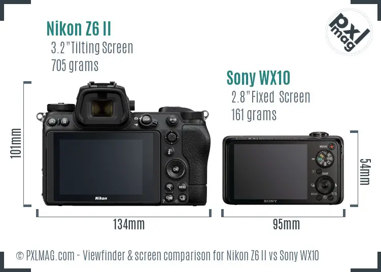 Nikon Z6 II vs Sony WX10 Screen and Viewfinder comparison