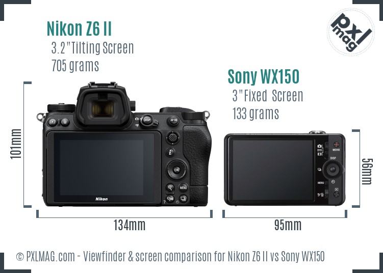 Nikon Z6 II vs Sony WX150 Screen and Viewfinder comparison