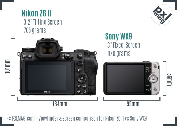 Nikon Z6 II vs Sony WX9 Screen and Viewfinder comparison