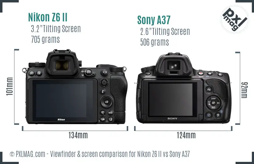 Nikon Z6 II vs Sony A37 Screen and Viewfinder comparison