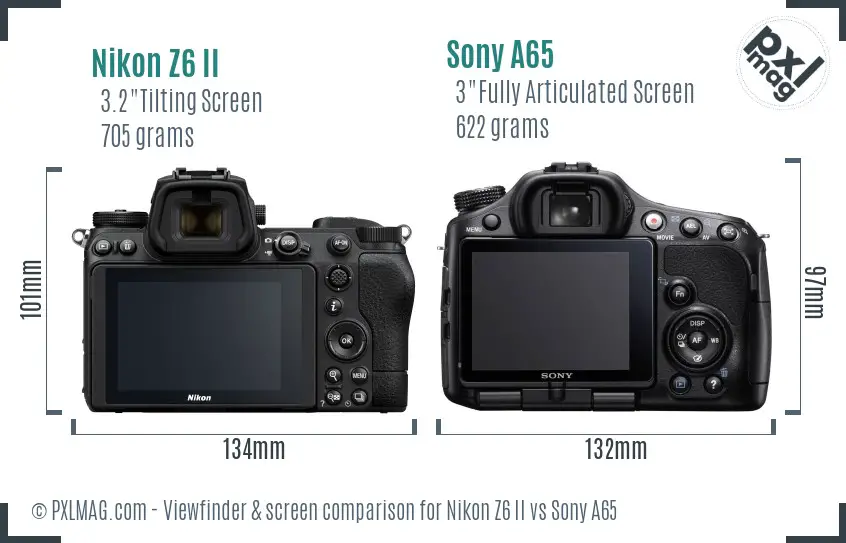 Nikon Z6 II vs Sony A65 Screen and Viewfinder comparison Nikon Z6 II vs Sony A65 Screen and Viewfinder comparison