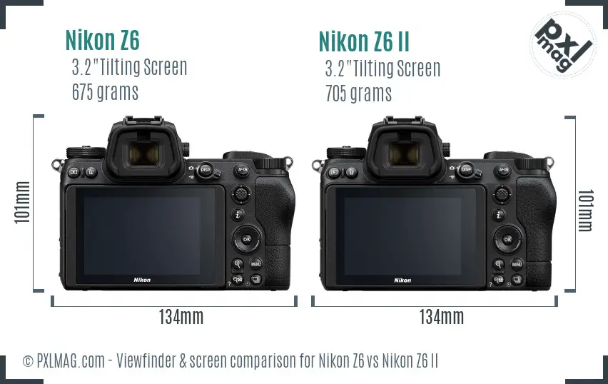 Nikon Z6 vs Nikon Z6 II Screen and Viewfinder comparison