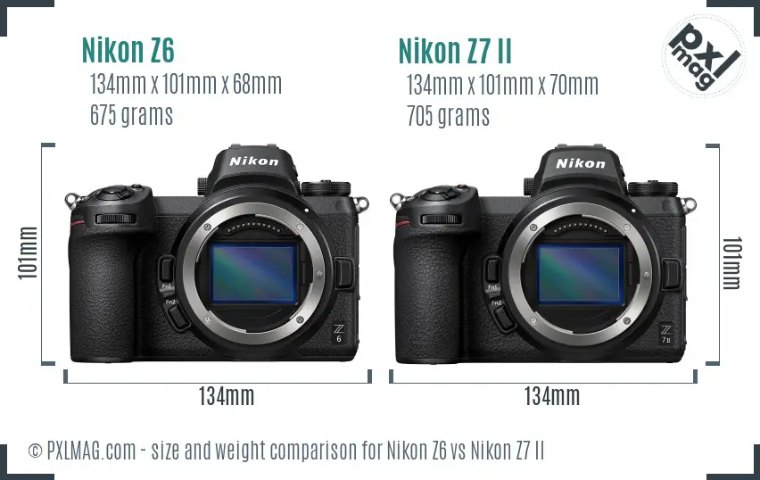 Nikon Z6 vs Nikon Z7 II size comparison