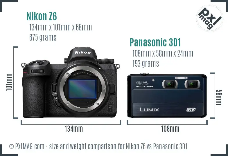 Nikon Z6 vs Panasonic 3D1 size comparison