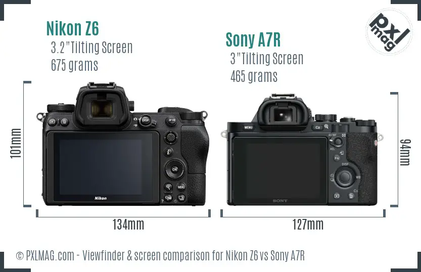 Nikon Z6 vs Sony A7R Screen and Viewfinder comparison