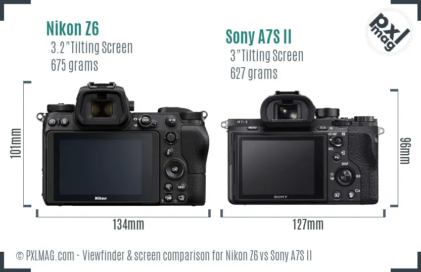 Nikon Z6 vs Sony A7S II Screen and Viewfinder comparison