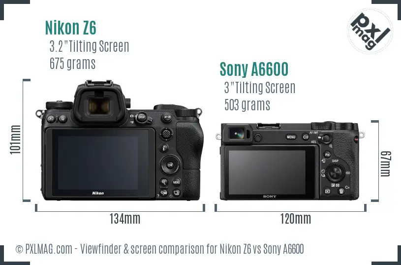 Nikon Z6 vs Sony A6600 Screen and Viewfinder comparison