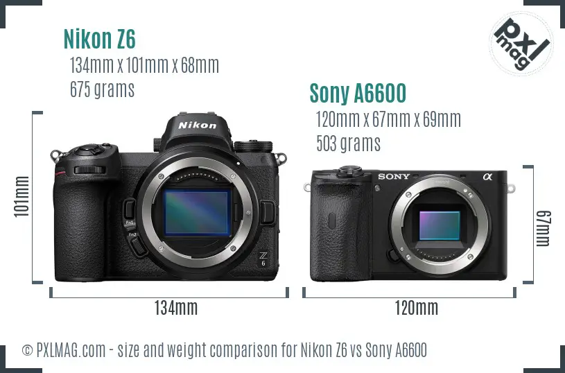 Nikon Z6 vs Sony A6600 size comparison