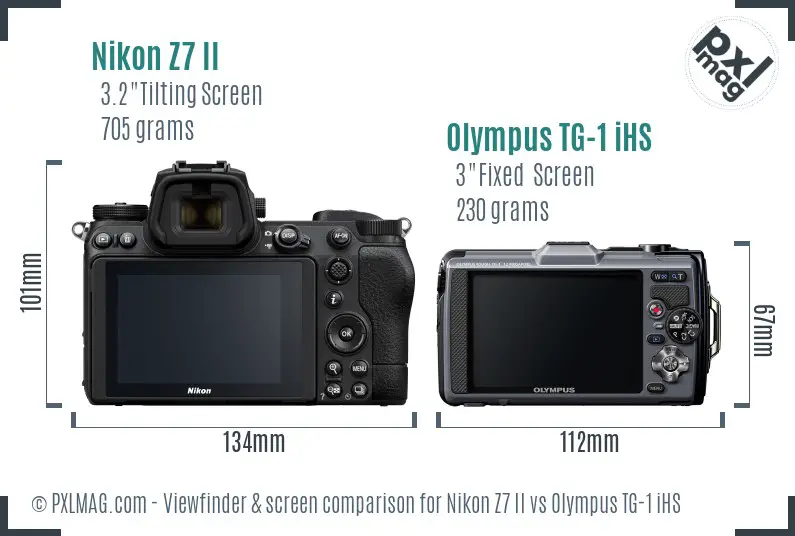 Nikon Z7 II vs Olympus TG-1 iHS Screen and Viewfinder comparison