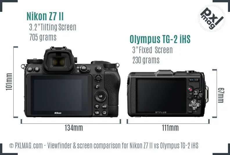 Nikon Z7 II vs Olympus TG-2 iHS Screen and Viewfinder comparison