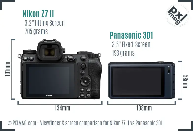 Nikon Z7 II vs Panasonic 3D1 Screen and Viewfinder comparison