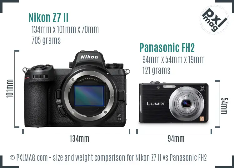 Nikon Z7 II vs Panasonic FH2 size comparison