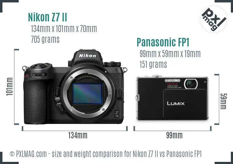 Nikon Z7 II vs Panasonic FP1 size comparison