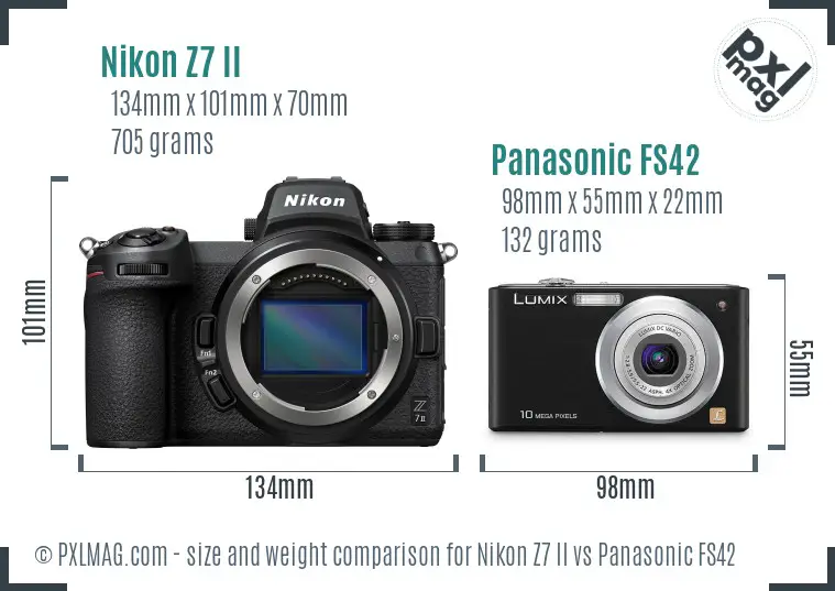 Nikon Z7 II vs Panasonic FS42 size comparison