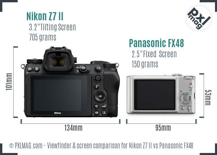 Nikon Z7 II vs Panasonic FX48 Screen and Viewfinder comparison