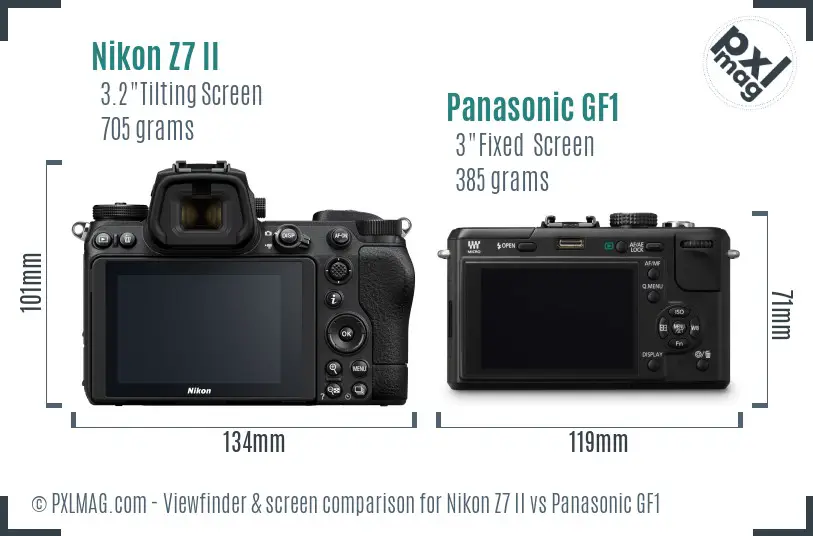 Nikon Z7 II vs Panasonic GF1 Screen and Viewfinder comparison