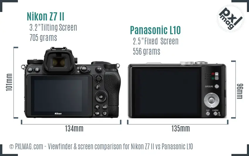Nikon Z7 II vs Panasonic L10 Screen and Viewfinder comparison