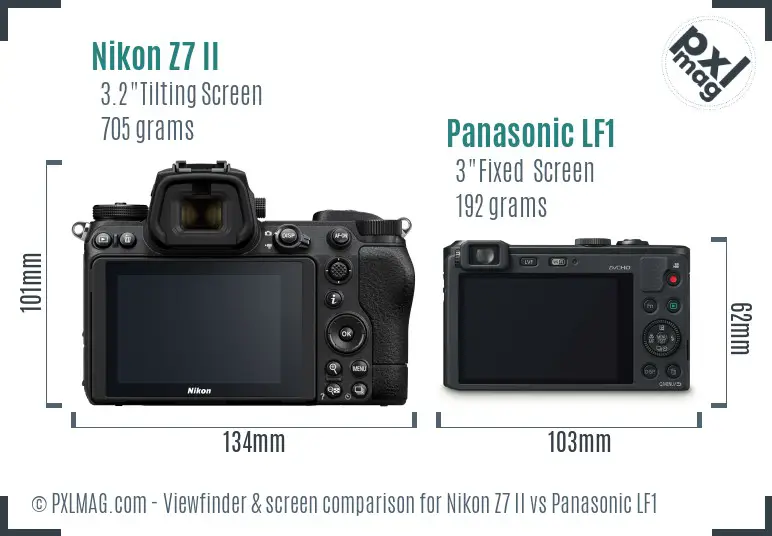 Nikon Z7 II vs Panasonic LF1 Screen and Viewfinder comparison