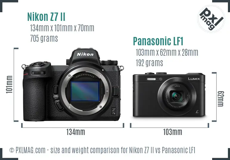 Nikon Z7 II vs Panasonic LF1 size comparison