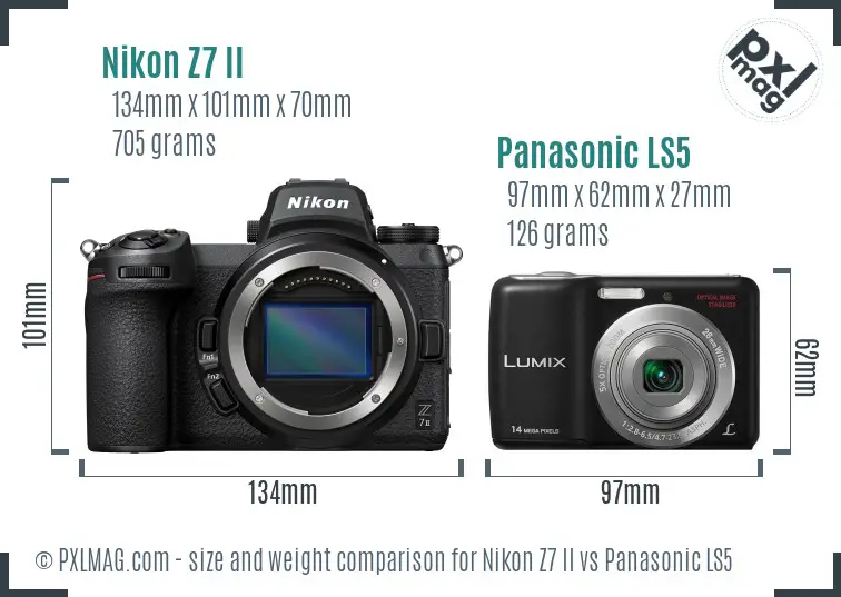 Nikon Z7 II vs Panasonic LS5 size comparison