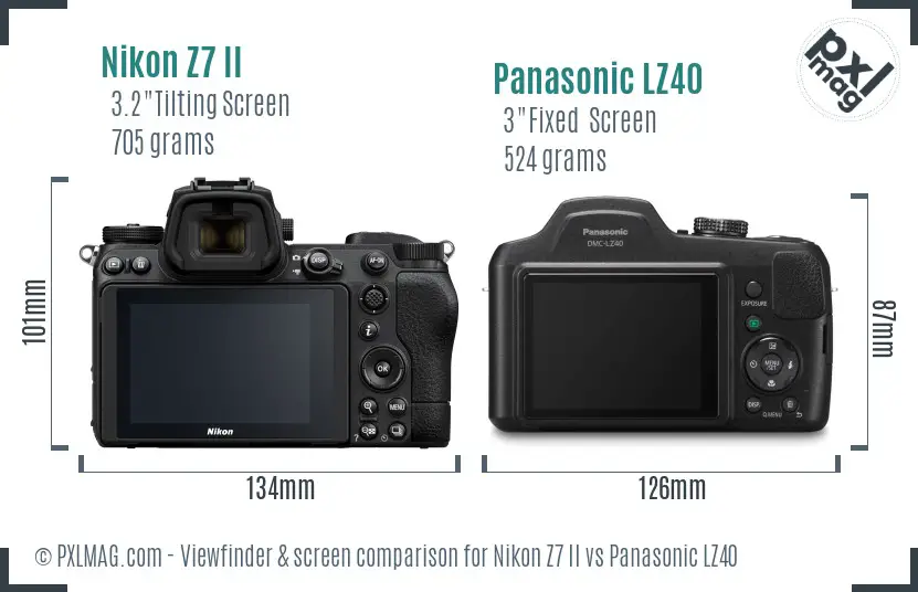 Nikon Z7 II vs Panasonic LZ40 Screen and Viewfinder comparison
