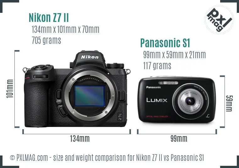 Nikon Z7 II vs Panasonic S1 size comparison