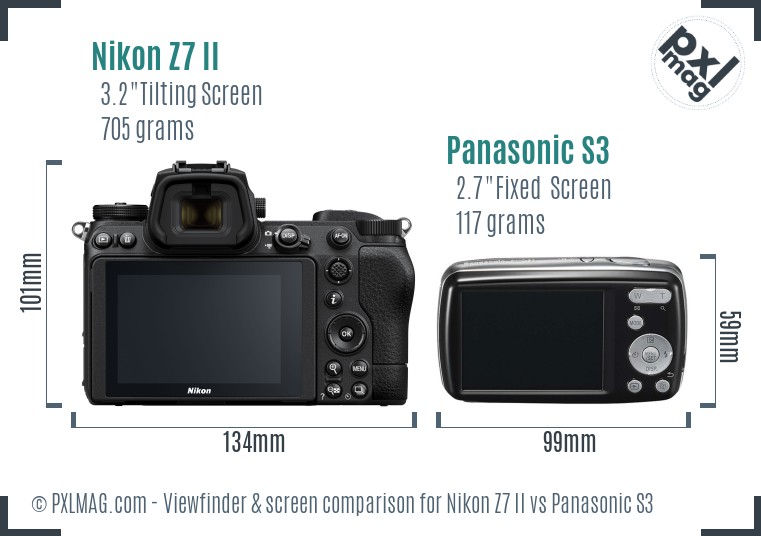 Nikon Z7 II vs Panasonic S3 Screen and Viewfinder comparison