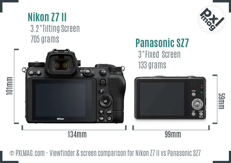 Nikon Z7 II vs Panasonic SZ7 Screen and Viewfinder comparison