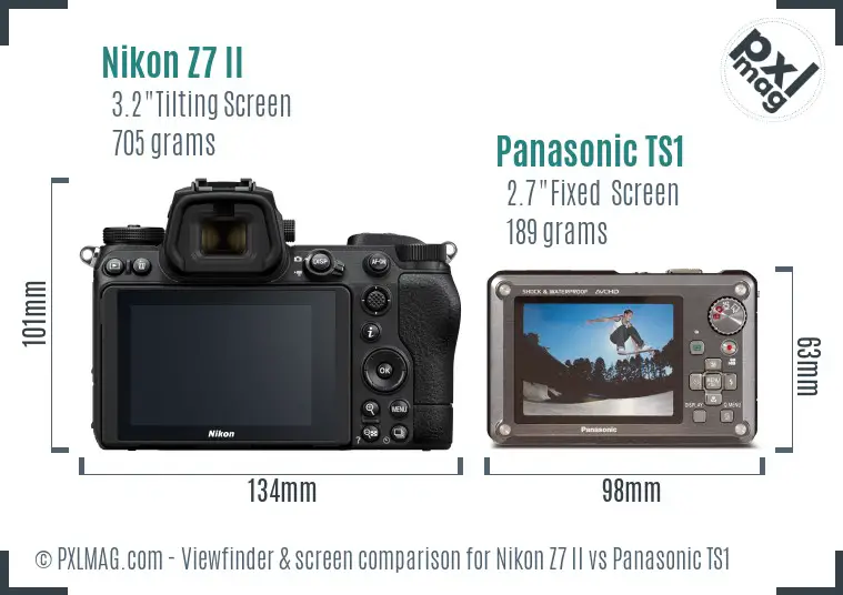 Nikon Z7 II vs Panasonic TS1 Screen and Viewfinder comparison