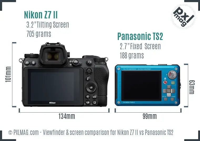 Nikon Z7 II vs Panasonic TS2 Screen and Viewfinder comparison