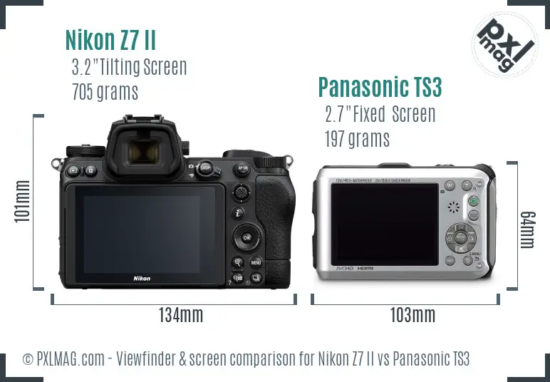 Nikon Z7 II vs Panasonic TS3 Screen and Viewfinder comparison